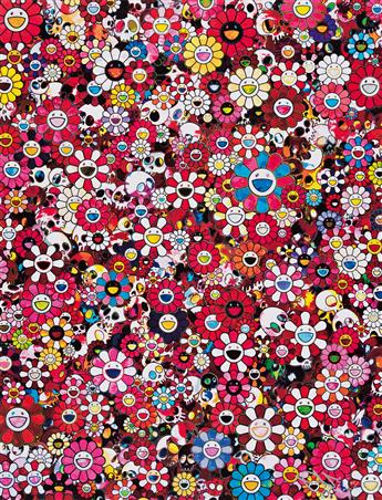 TAKASHI MURAKAMI Three color offset lithographs.